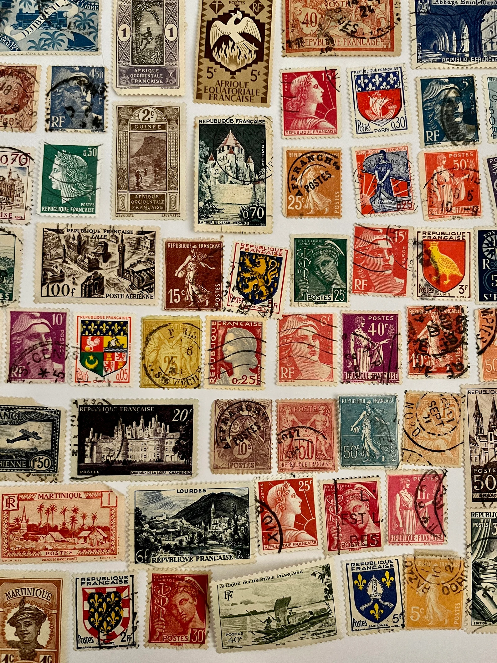 FRANCE & FRENCH COLONIES 50 Different Random Used French Stamps