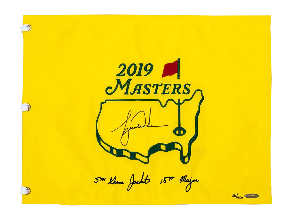Tiger Woods Signed Masters Pin Flag